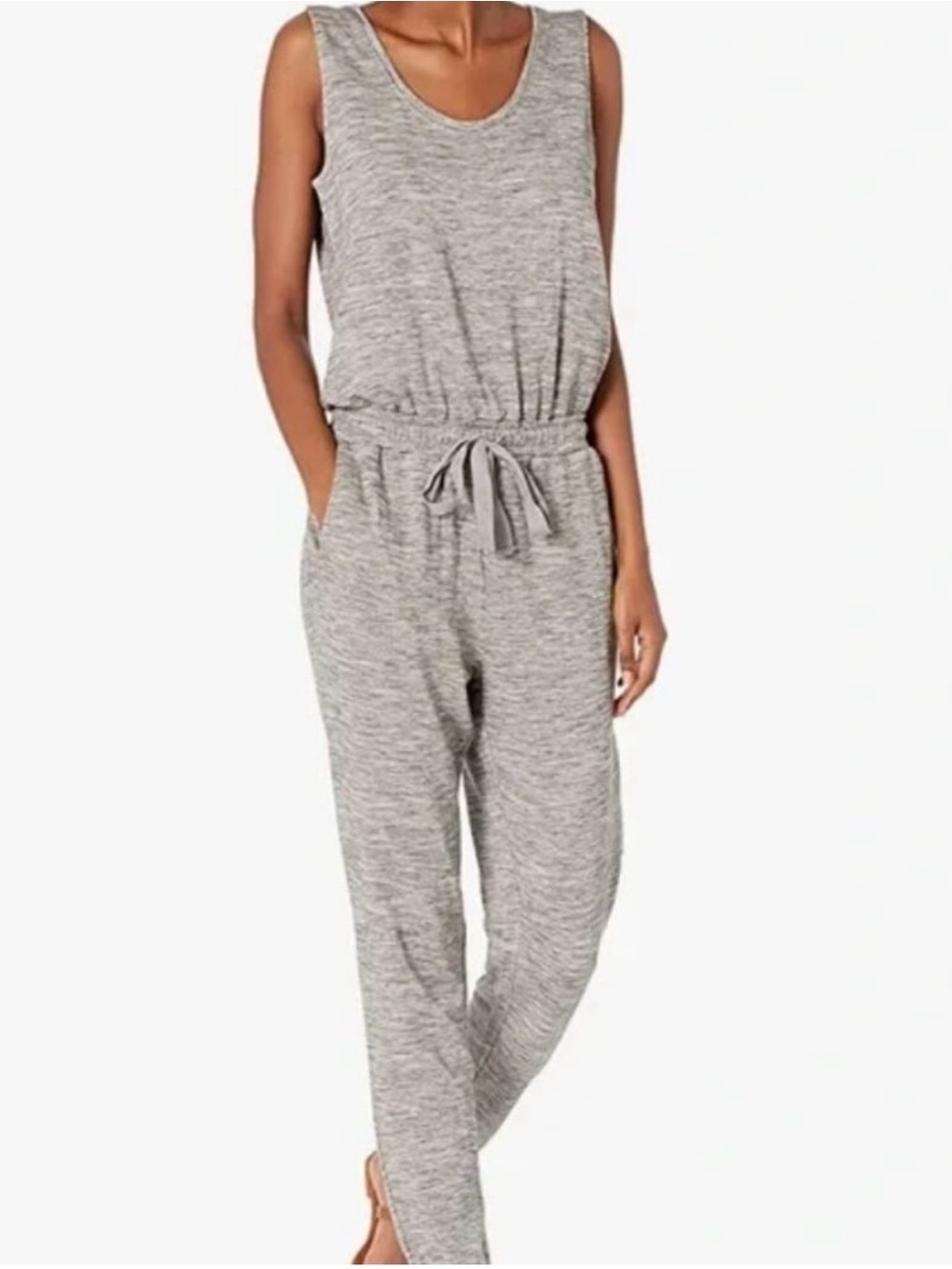 NWOT Daily Ritual Heathered Gray Sleeveless Jersey Jumpsuit